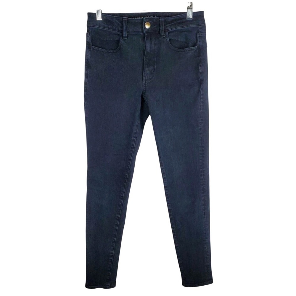 AMERICAN EAGLE OUTFITTER Hi-Rise Jeggings Jeans Black 360 SUPER STRETCH sz 2-Reg
